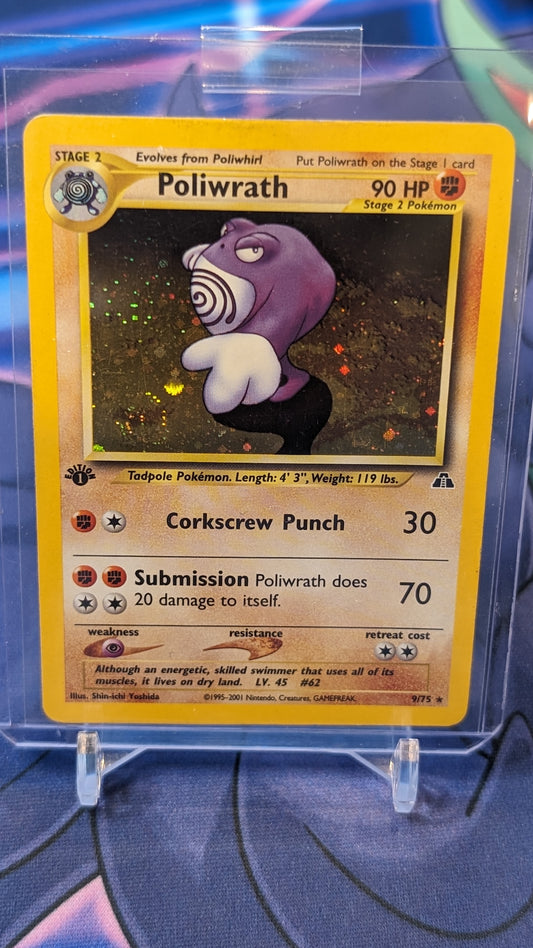 1st Edition Poliwrath Neo Discovery Holo LP