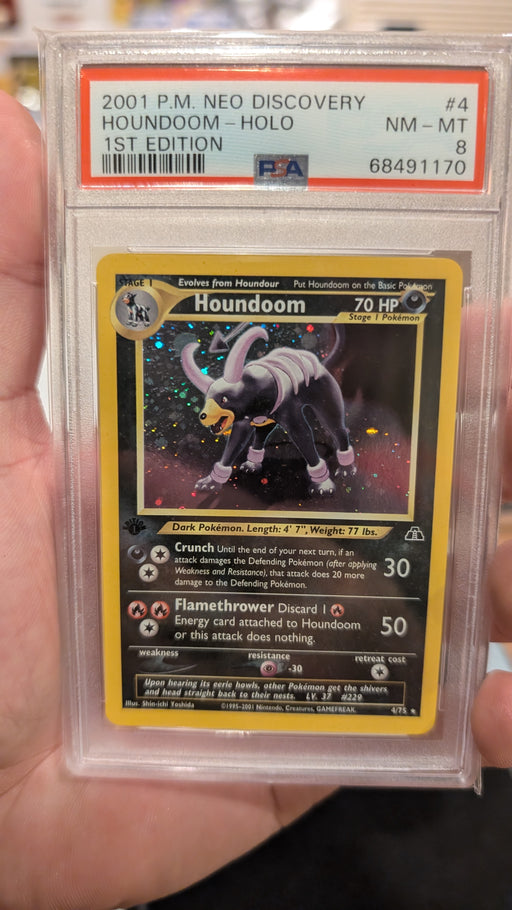 Houndoom Holo 1st Edition Neo Discovery 4/75 PSA 8 ThePokeNest Houndoom Holo 1st Edition Neo Discovery 4/75 PSA 8 ThePokeNest