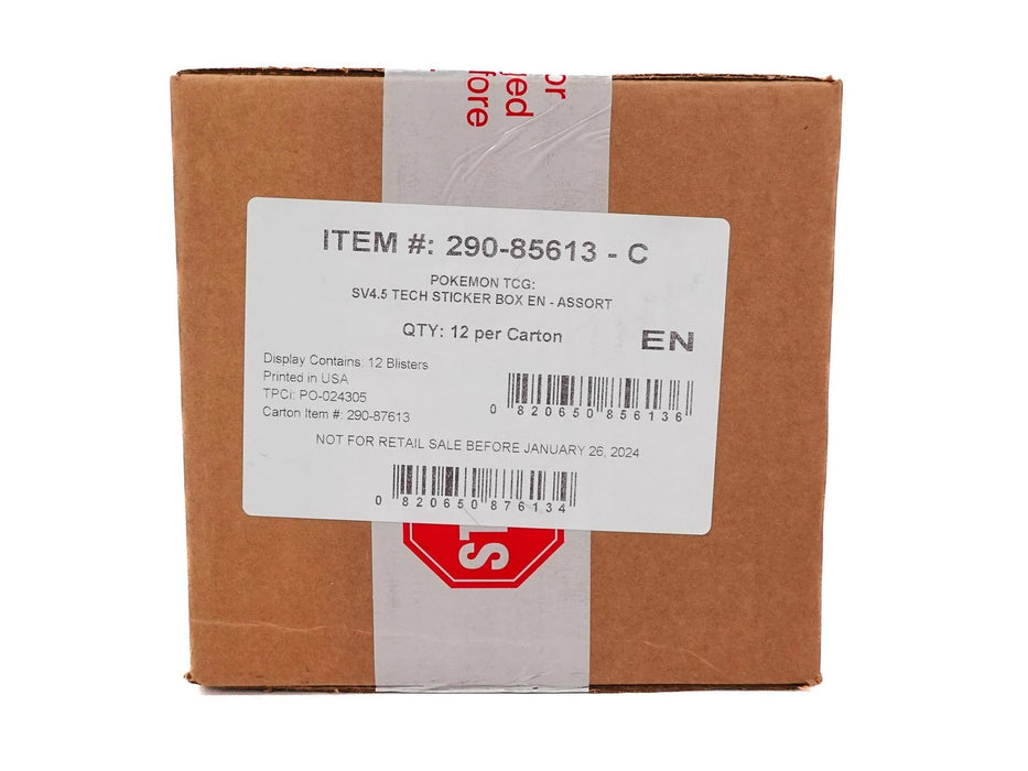 Pokemon TCG Paldean Fates Tech Sticker Collection Display Box Factory Sealed